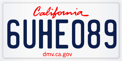 CA license plate 6UHE089