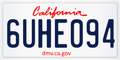 CA license plate 6UHE094