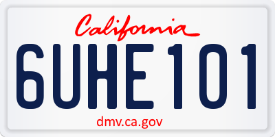 CA license plate 6UHE101