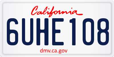 CA license plate 6UHE108