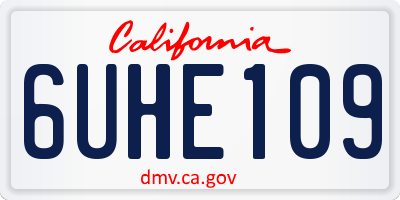 CA license plate 6UHE109