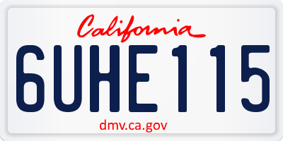 CA license plate 6UHE115
