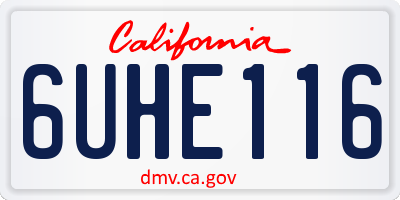 CA license plate 6UHE116