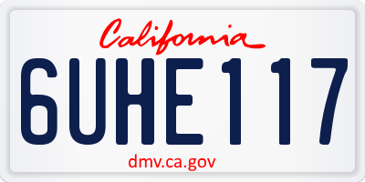 CA license plate 6UHE117