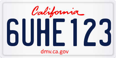 CA license plate 6UHE123