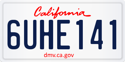 CA license plate 6UHE141