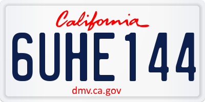 CA license plate 6UHE144