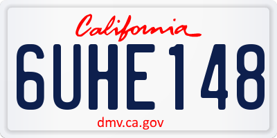 CA license plate 6UHE148