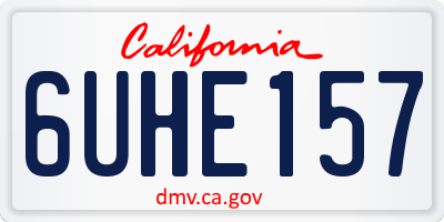 CA license plate 6UHE157