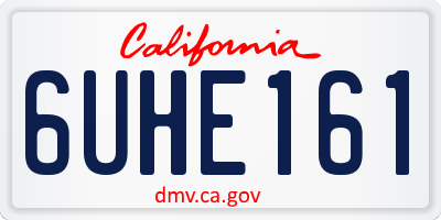 CA license plate 6UHE161