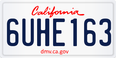 CA license plate 6UHE163