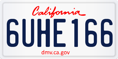 CA license plate 6UHE166