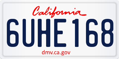CA license plate 6UHE168
