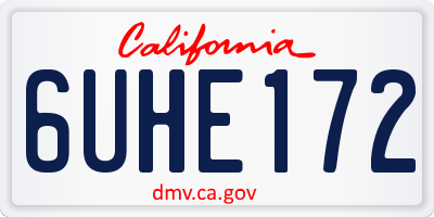 CA license plate 6UHE172