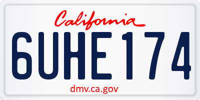 CA license plate 6UHE174