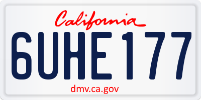 CA license plate 6UHE177