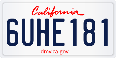 CA license plate 6UHE181