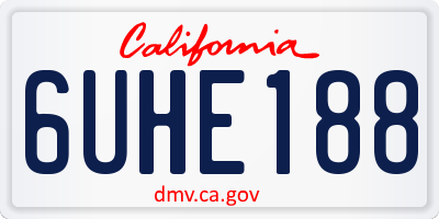 CA license plate 6UHE188