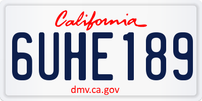 CA license plate 6UHE189