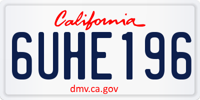 CA license plate 6UHE196