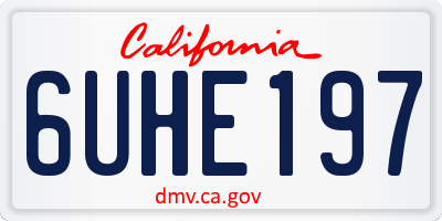 CA license plate 6UHE197