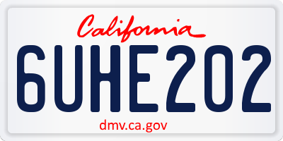 CA license plate 6UHE202
