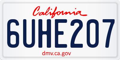 CA license plate 6UHE207