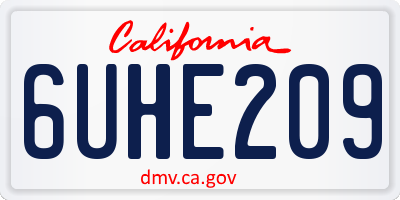 CA license plate 6UHE209