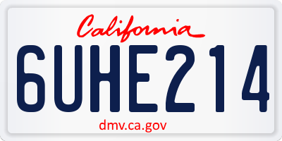 CA license plate 6UHE214