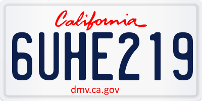 CA license plate 6UHE219