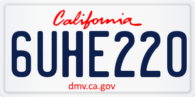 CA license plate 6UHE220