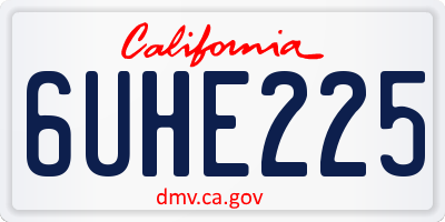 CA license plate 6UHE225