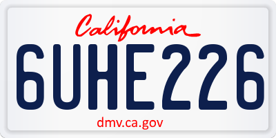CA license plate 6UHE226