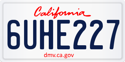 CA license plate 6UHE227