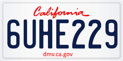 CA license plate 6UHE229