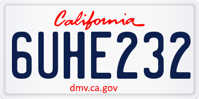 CA license plate 6UHE232