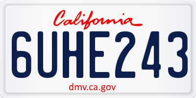 CA license plate 6UHE243