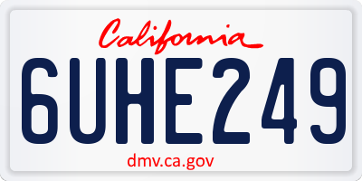 CA license plate 6UHE249