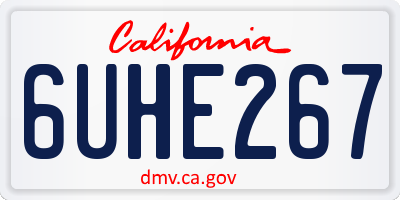 CA license plate 6UHE267