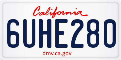 CA license plate 6UHE280