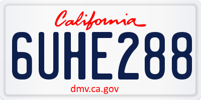 CA license plate 6UHE288
