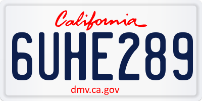 CA license plate 6UHE289