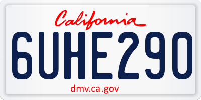 CA license plate 6UHE290