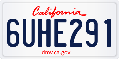 CA license plate 6UHE291