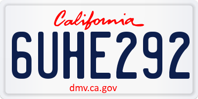 CA license plate 6UHE292