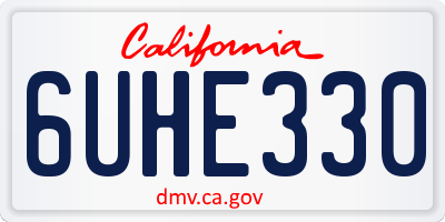 CA license plate 6UHE330