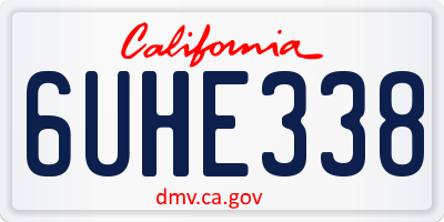 CA license plate 6UHE338