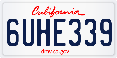 CA license plate 6UHE339