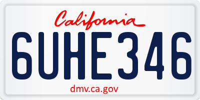 CA license plate 6UHE346