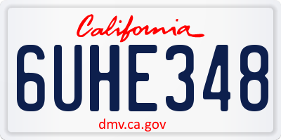 CA license plate 6UHE348